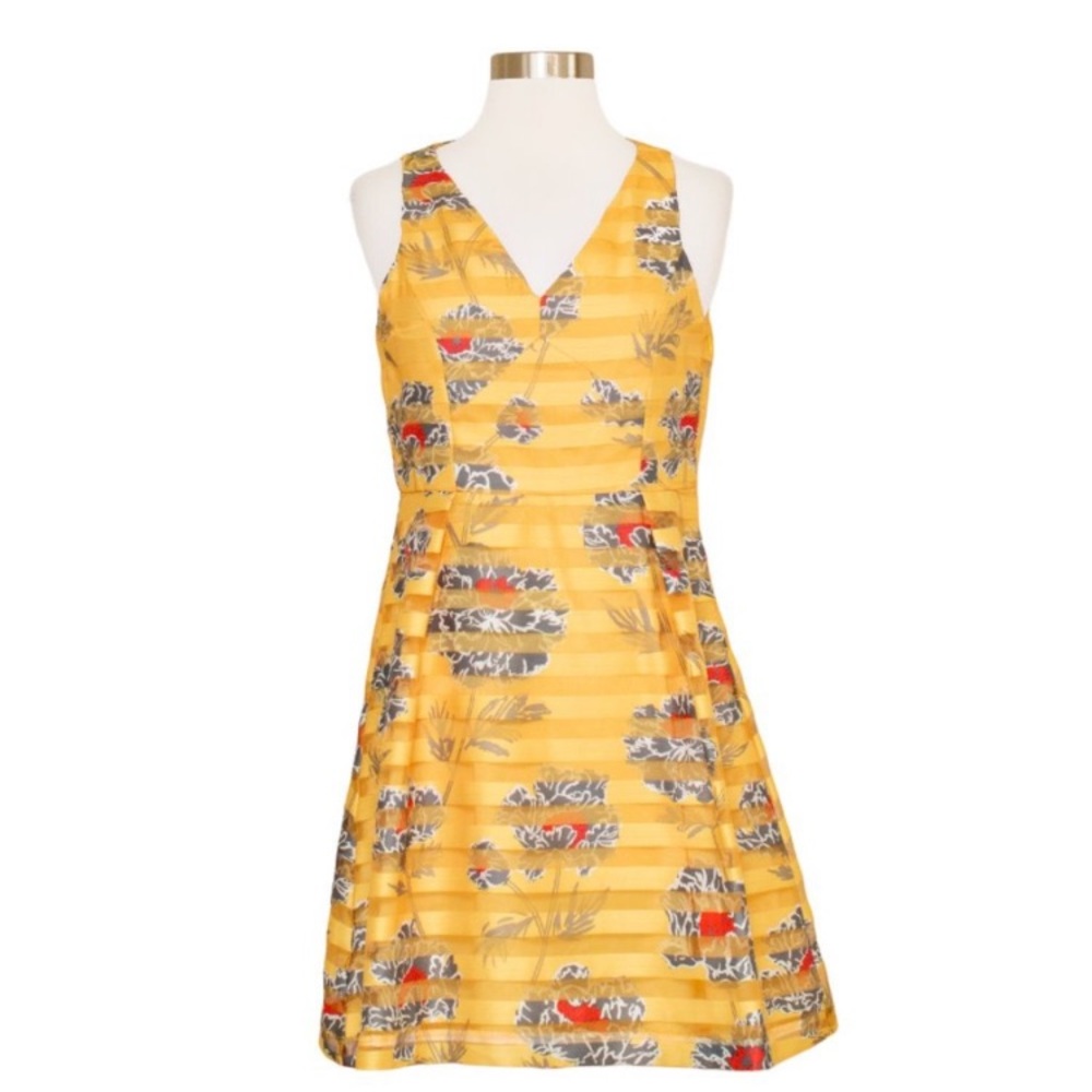 Banana Republic Yellow Fit and Flare Dress